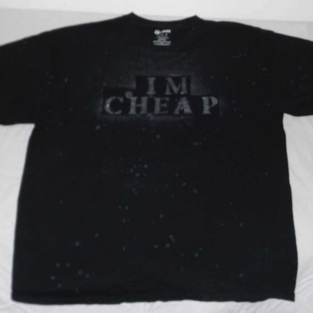 Gildan XL  "IM CHEAP" " PARTY MARTY" Spray Paint T-Shirt #170